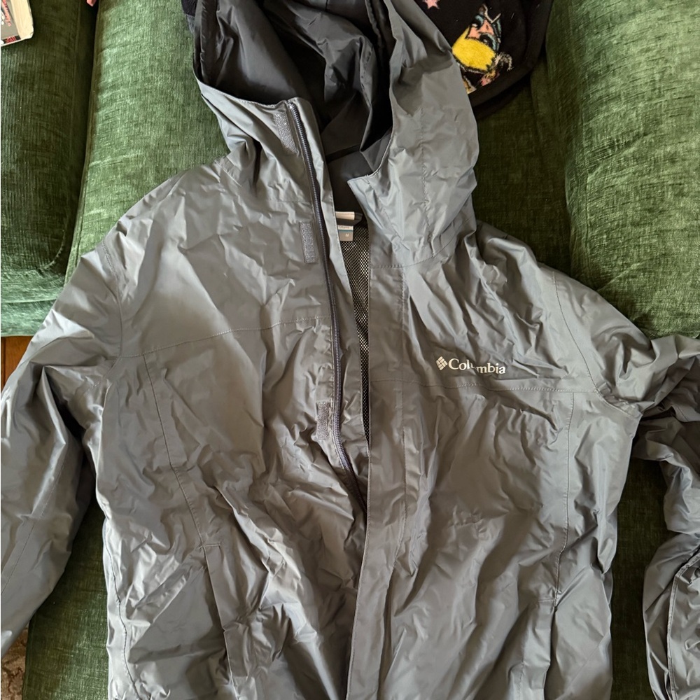 Columbia adult Gray Hooded Raincoat